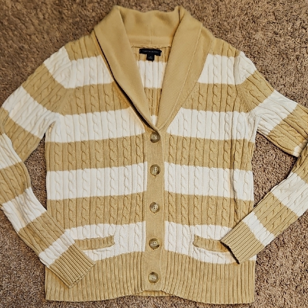 Tommy Hilfiger Cable Knit Striped Cardigan